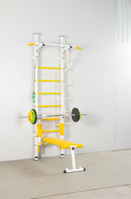 Дитяча шведська стінка із кріпленням до стіни металева у квартиру з турником для дітей спортивний комплекс Кам'янське - фото 3