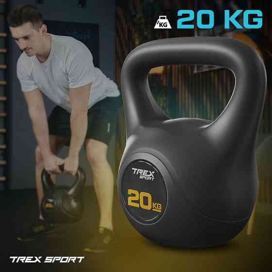 Гиря вінілова 20кг Trex Sport TX-020CKB чорний Київ