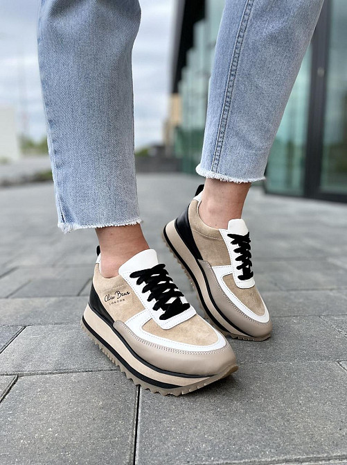 ALEX BENZ Кросівки жіночі ALEX BENZ DJ66 чорні+кофе (весна-осінь, шкіра+замша натуральна) (5026 Коломия - фото 8