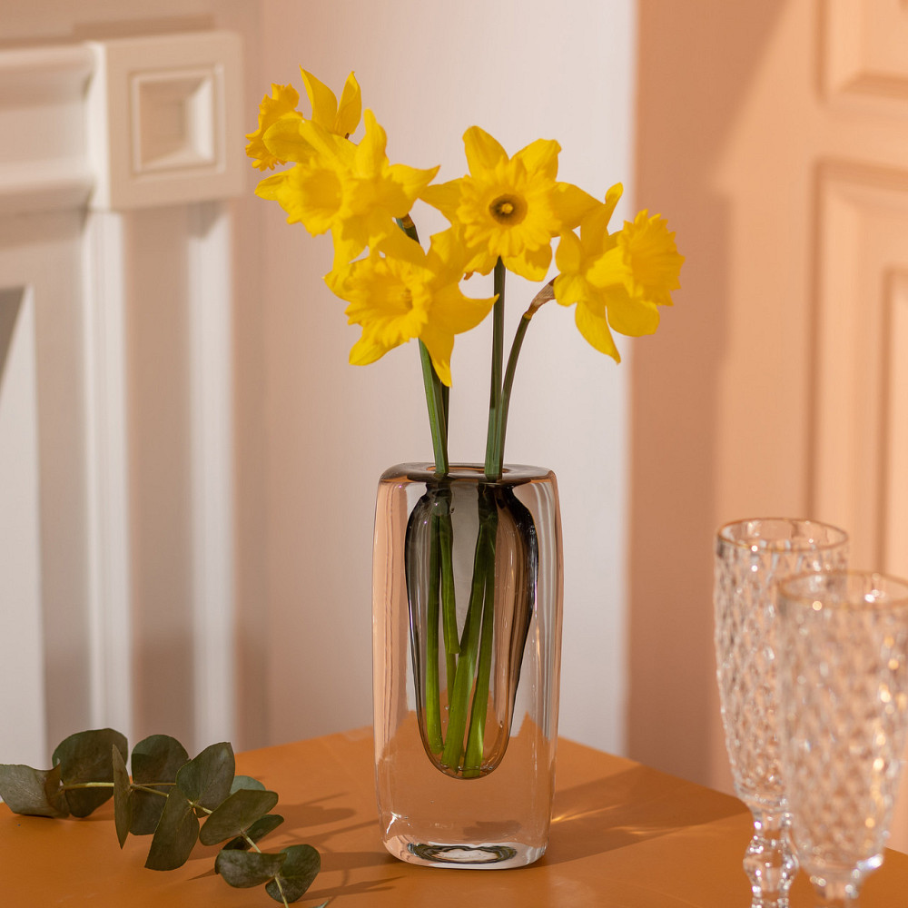 Flower Season Ваза скляна прозора 8.3х6х18.5 см для квітів декоративна 150 мл HP-10-17 Коломия - фото 3