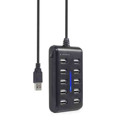 Концентратор Gembird USB 2.0 10 ports black (UHB-U2P10P-01) Винница