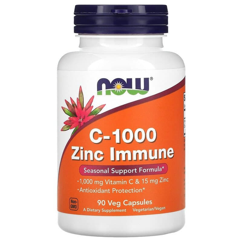 Вітамін С та цинк для імунітету, C-1000 Zinc Immune, Now Foods, 90 капсул Київ - фото 1