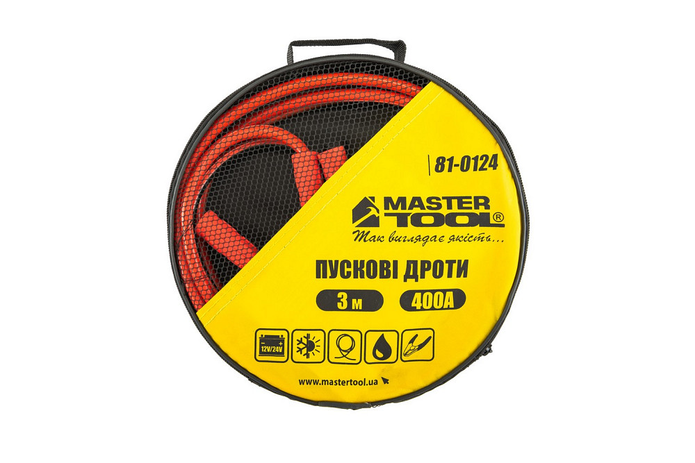 Дроти пускові MASTERTOOL 400А/12V/24V 3 м t до -40°C сумка для зберігання 81-0124 Коломыя - изображение 4