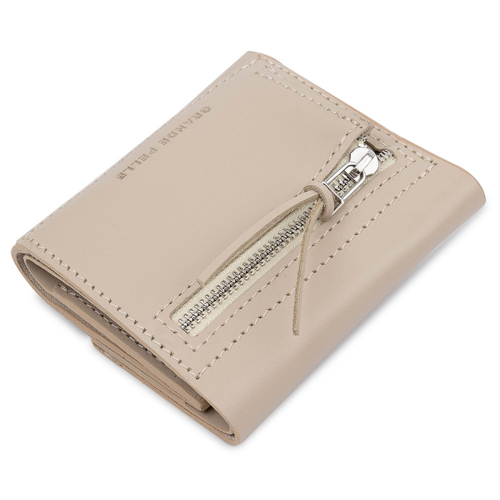 Жіноче компактне шкіряне портмоне GRANDE PELLE 11520 Бежевий Київ - фото 2