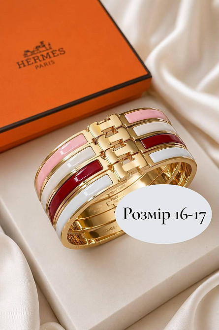 Браслет Hermes бордо, покрытие лимонное золото 18К, размер 16-17 Одесса - изображение 20