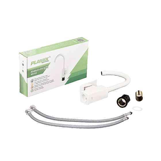 Кухонний змішувач Plamix Kubus-011 SET White з підводкою PM0674 Харків
