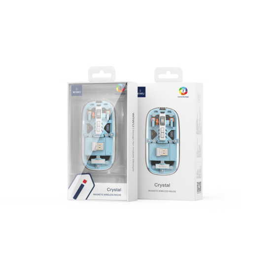 Маніпулятор миша бездротова WIWU Crystal Magnetic Wirless Mouse WM105 (Dual-bluetooth +2.4G three-mode) Grey Одеса