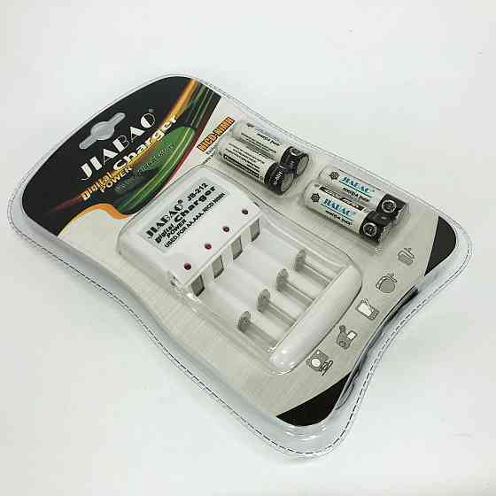 Зарядное устройство для аккумуляторов АА и ААА, Jiabao JB-212 + 4 аккумулятора ААА PN-84 Киев