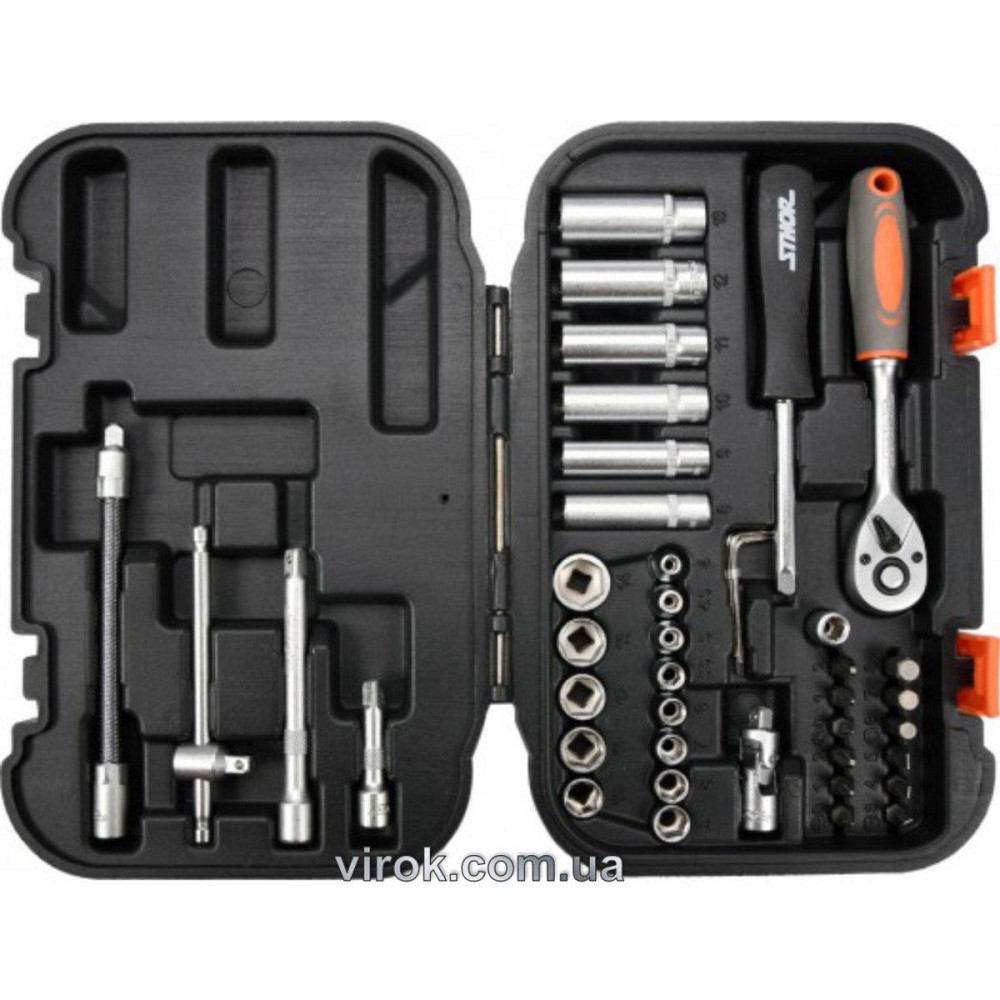 Набір головок торцевих, насадок STHOR : квадрат 1/4", М4-14 мм. з інструментами [42 Од.] [10] Одеса - фото 1