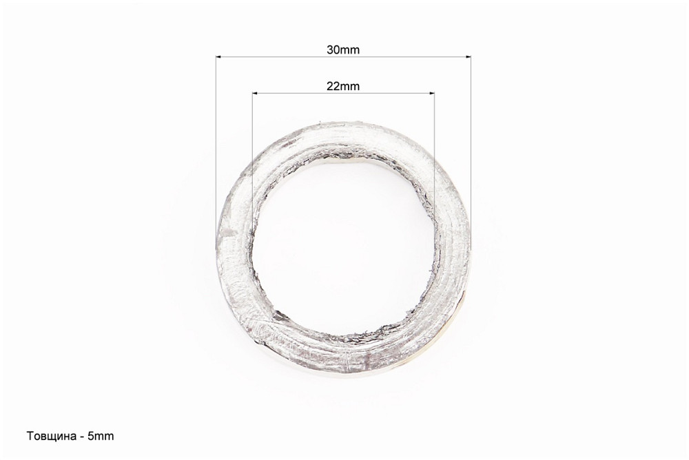 Прокладка глушника кругла (під гол. циліндра) "азбест" 22x30mm Київ - фото 2