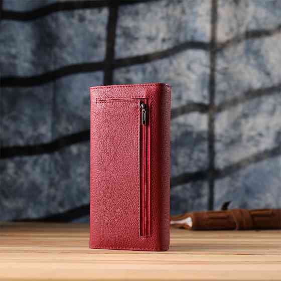 Женский вместительный кошелек из натуральной кожи ST Leather 23096 Красный Киев