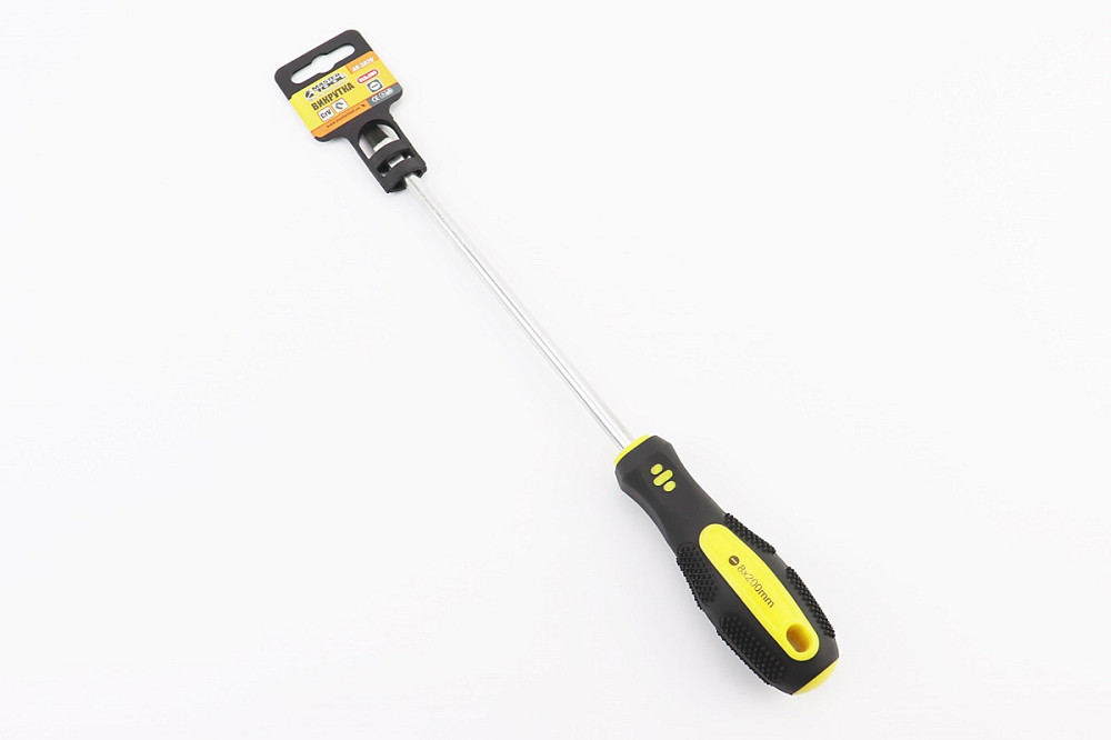 Викрутка магнітна шліцева SL8x200мм ручка з TPR покриттям 48-5820 Київ - фото 1