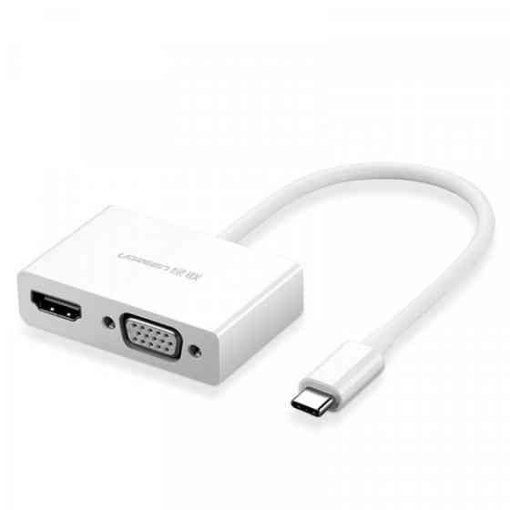Перехідник-Конвертер USB Type C to HDMI + VGA MM123 UGREEN Білий (30843) Київ