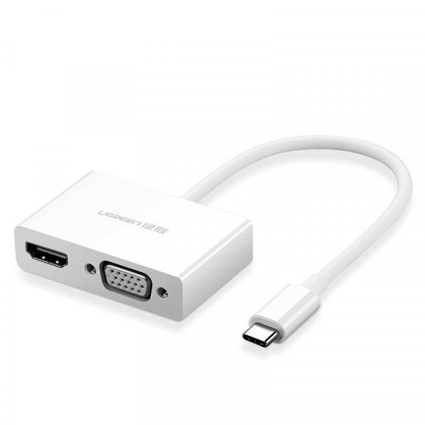 Перехідник-Конвертер USB Type C to HDMI + VGA MM123 UGREEN Білий (30843) Київ - фото 1
