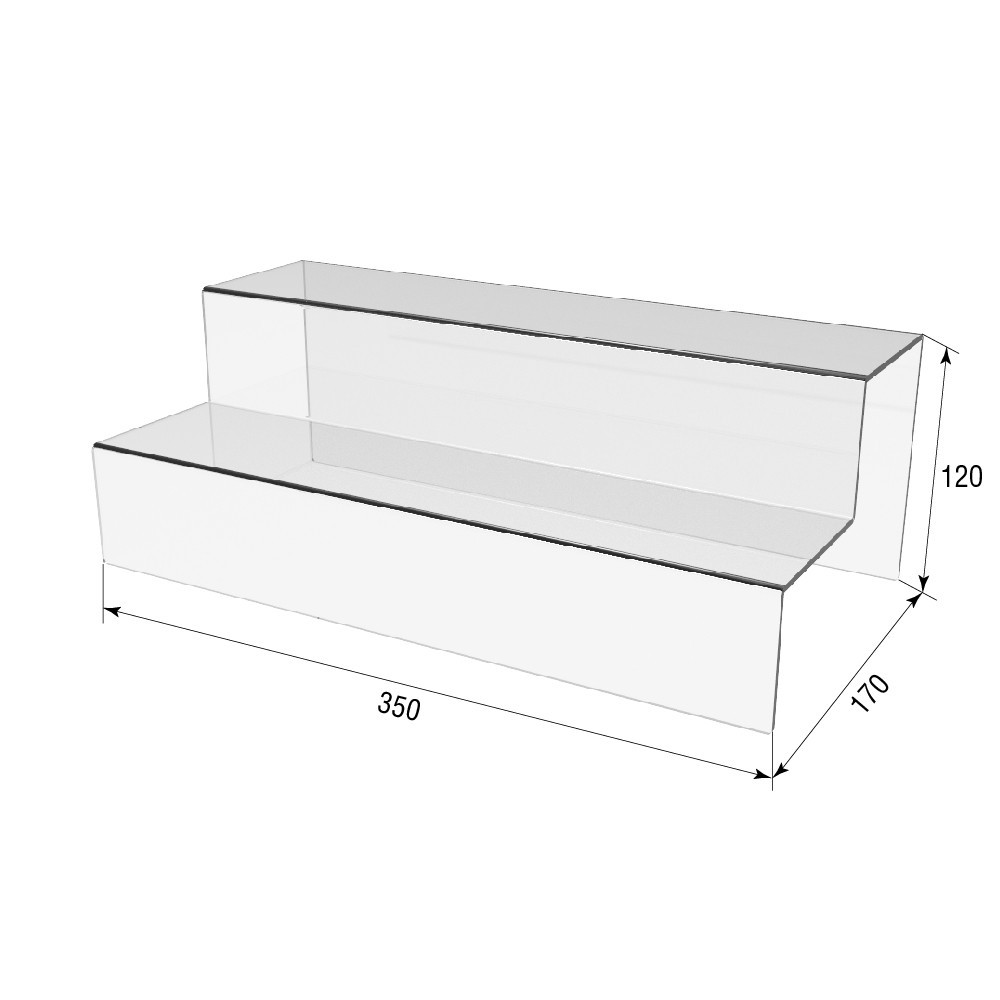 Гірка EKOSTAR під товар на 2 сходинки з акрилу 350х170х120 Київ - фото 3