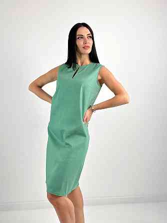 Лляне плаття міді "Viki" оптом | Розпродаж моделі Київ