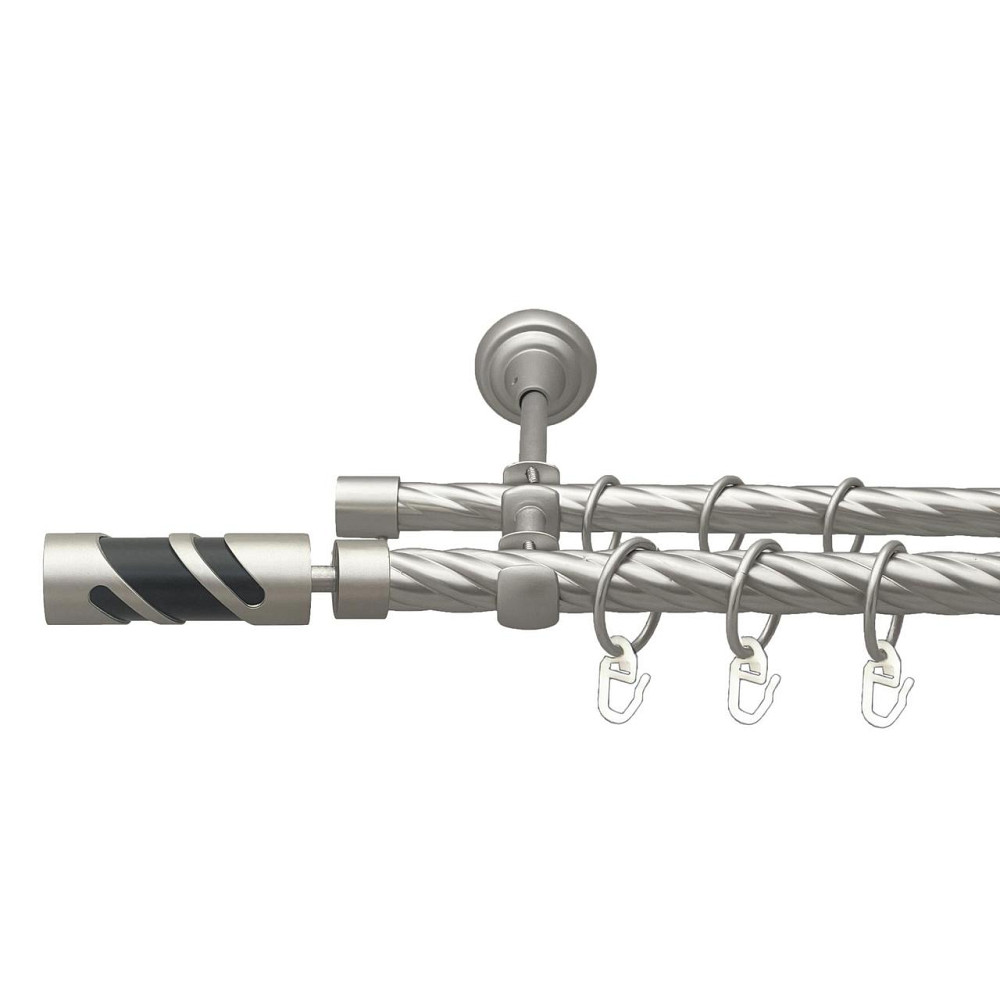 Карниз Orvit Сієна металевий дворядний відкритий скручена труба кільце металеве Сатин 19\16 мм 240 см (00-00027451) Львів - фото 1