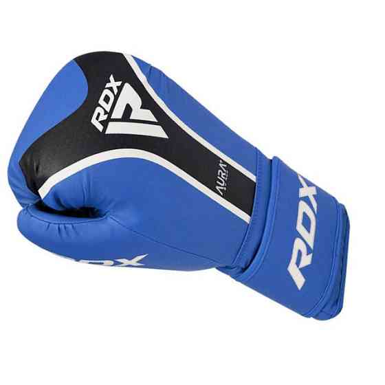 Боксерські рукавиці RDX AURA PLUS T-17 Blue/Black 14 унцій (капа в комплекті) Кам'янське