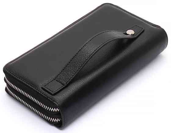 Чорний чоловічий клатч з натуральної шкіри Marco Coverna Київ