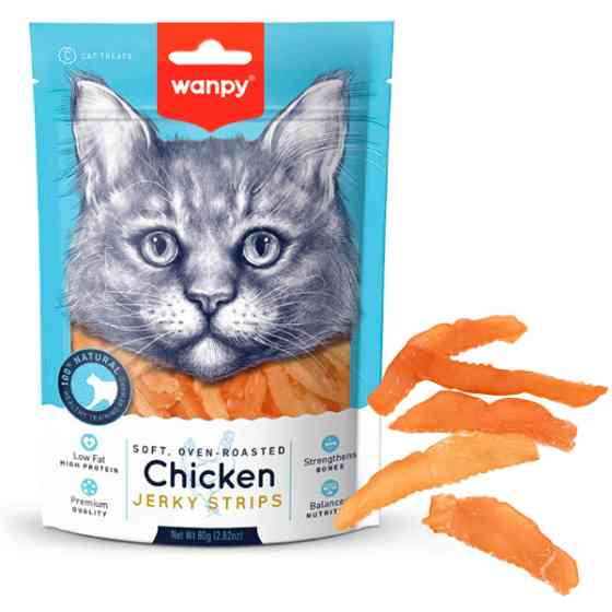 Wanpy Soft Chicken Jerky Strips ВАНПІ ФІЛЕ КУРКИ В’ЯЛЕНЕ СМУЖКИ ласощі для котів Київ