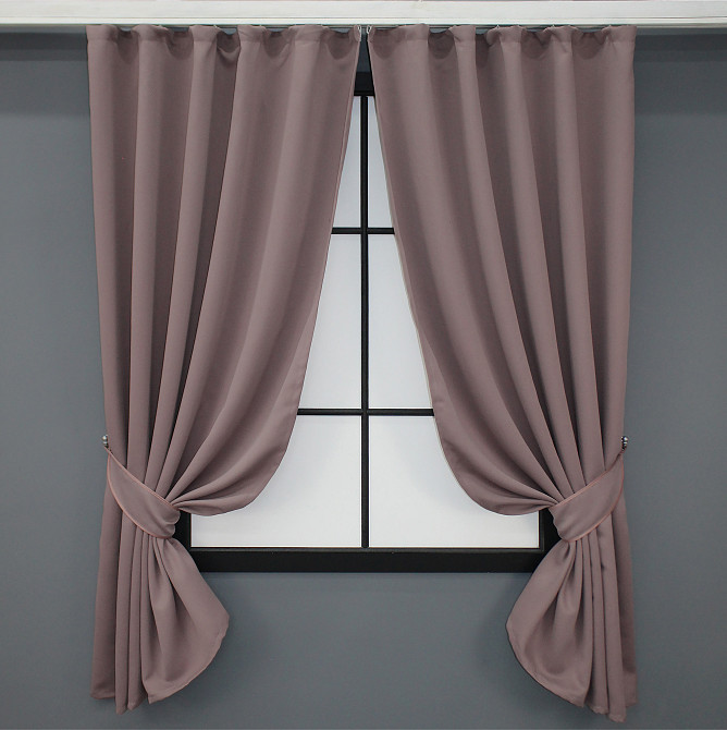 Комплект коротких штор VR-Textil Bagema Rvs № 1245ш Пудровий 130х170 см 2 шт (35-0025) Київ - фото 1