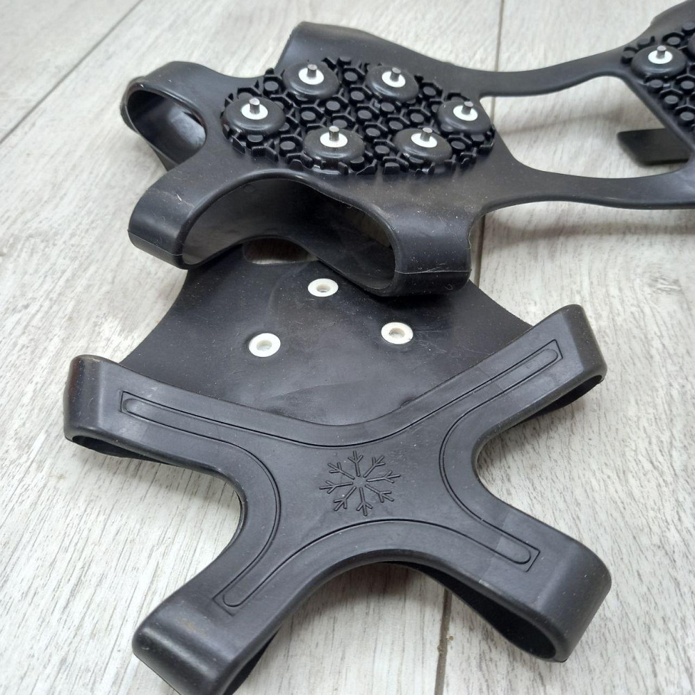 Льодоступи зимові зі сталевими шипами, розмір 38–43, 10 шт — накладки проти ковзання для взуття, льодоходи Харків - фото 9