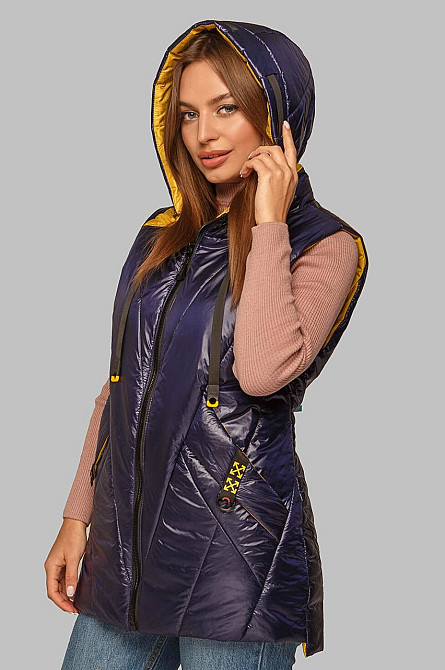 ЖЕНСКИЙ МОДНЫЙ  ЖИЛЕТ ДАЯНА ИЗ ПЛАЩЕВОЙ ТКАНИ НА МОЛНИИ. 48-62 р. Киев - изображение 4