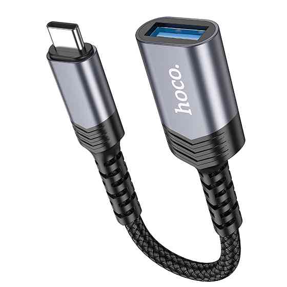 Кабель-перехідник HOCO UA24 Type-C male to USB female 3.0 converter Metal Gray (6942007608848 ) Київ