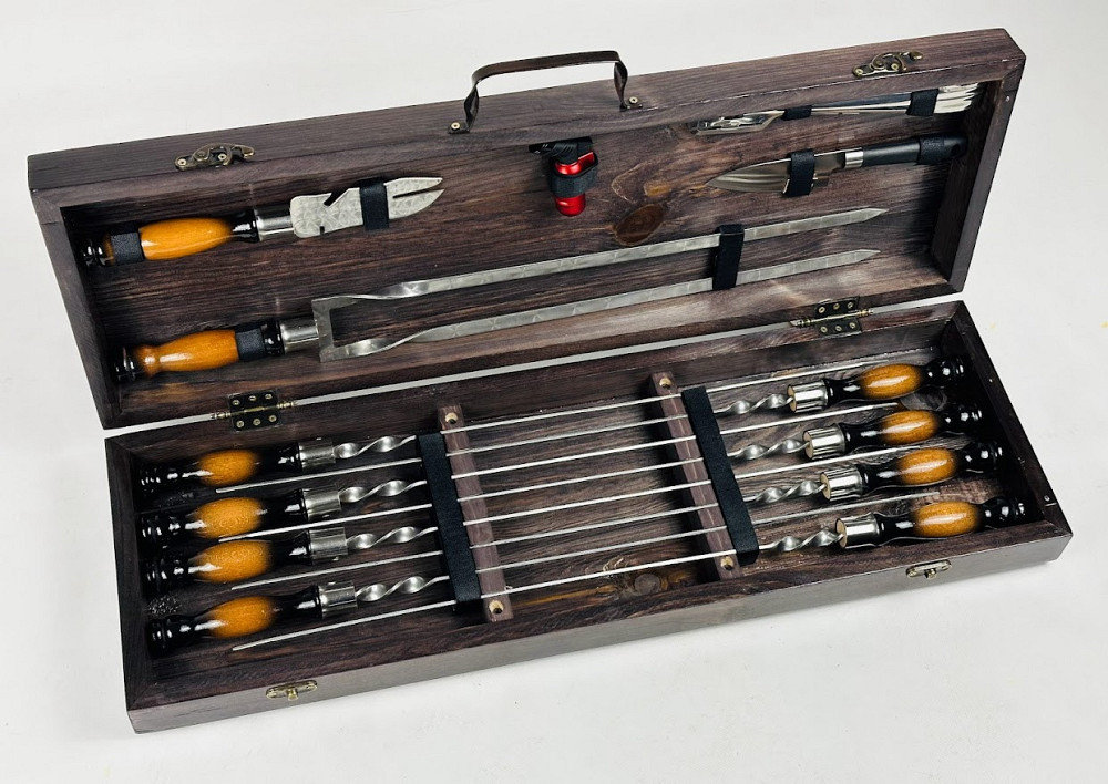 Подарунковий набір шампурів в дерев'яному кейсі для пікніка ПАТРІОТ HAPPY DAYS Тернопіль - фото 4