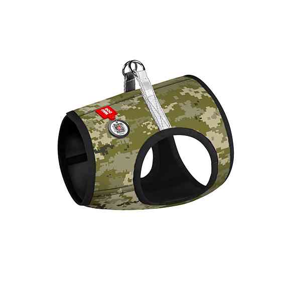 Шлея для собак м'яка WAUDOG Clothes з QR паспортом, "Мілітарі", S1, В 40-45 см, С 29-31 см Київ