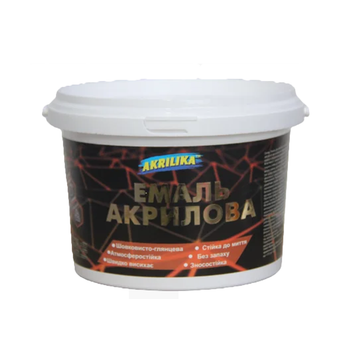 Эмаль акриловая белая глянец 0.8 Akrilika Харьков