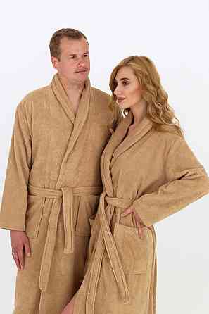 Мужской махровый халат Ideal Textile M бежевый (56860512) Черновцы