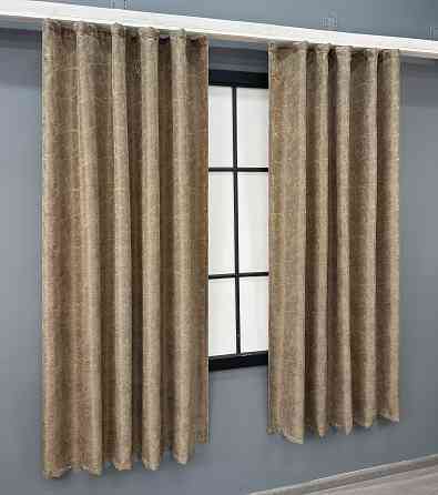 Комплект коротких штор VR-Textil Жаккард Viva Marmo № 1778ш Капучино 130х170 см 2 шт (35-0367) Киев