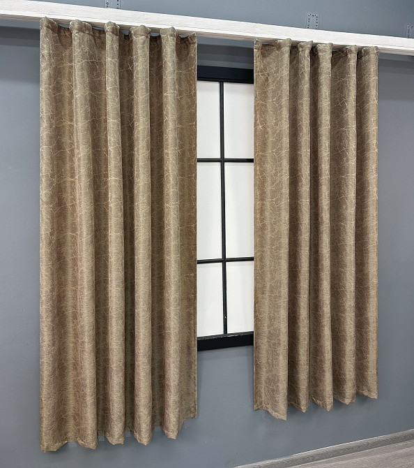 Комплект коротких штор VR-Textil Жакард Viva Marmo № 1778ш Капучино 130х170 см 2 шт (35-0367) Київ - фото 3
