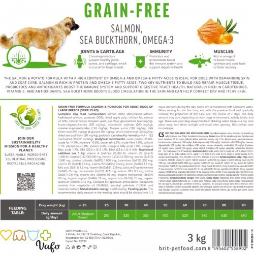 Сухий корм Brit Care Dog Grain-free Adult Large Breed для собак великих порід, беззерновий з лососем, 3 кг Київ - фото 7