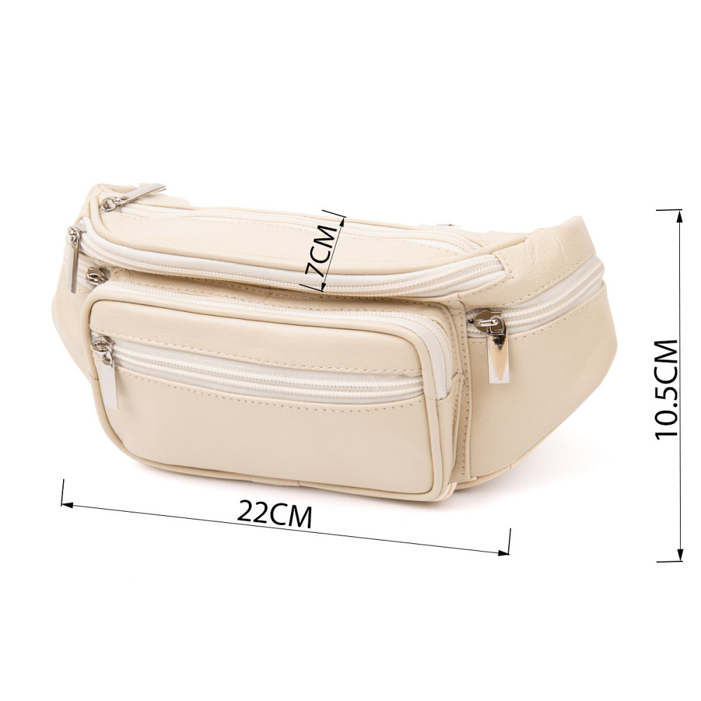 Поясна сумка бананка для міста поїздок та щоденного використання Vintage 20440 Біла Київ - фото 13