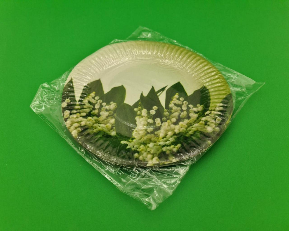 Паперова тарілка з малюнком 18 см "No 30"Ландиші 10 шт (1 пачка) Харків - фото 4