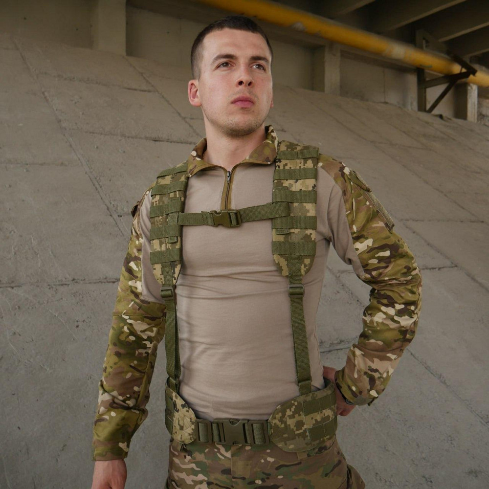 РПС пиксель с лентами молле разгрузочный пояс рпс материал Cordura военный пояс разгрузка для ВСУ     WAR Львов - изображение 2