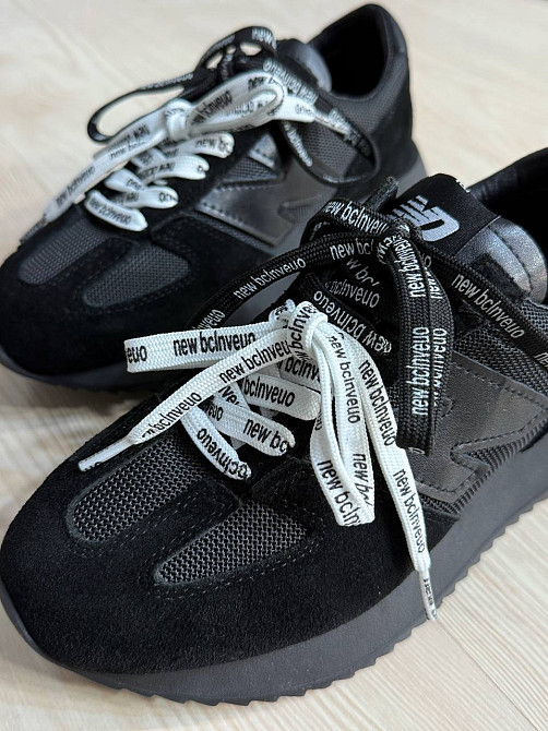 Кросівки жіночі Hengji 23-1 комбіновані замша з сіткою подвійний шнурок чорні, 37, 23,5 см Київ - фото 4