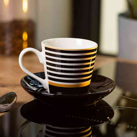 порцелянова чашка з чорним блюдцем 200 мл RX-N24708B Коломия