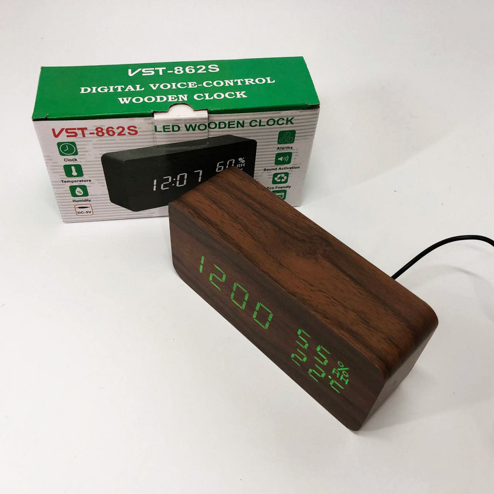 Часа электронные настольные VST-862S-4, Цифровые настольные часы квадратные, Умные MF-930 настольные часы Киев - изображение 9