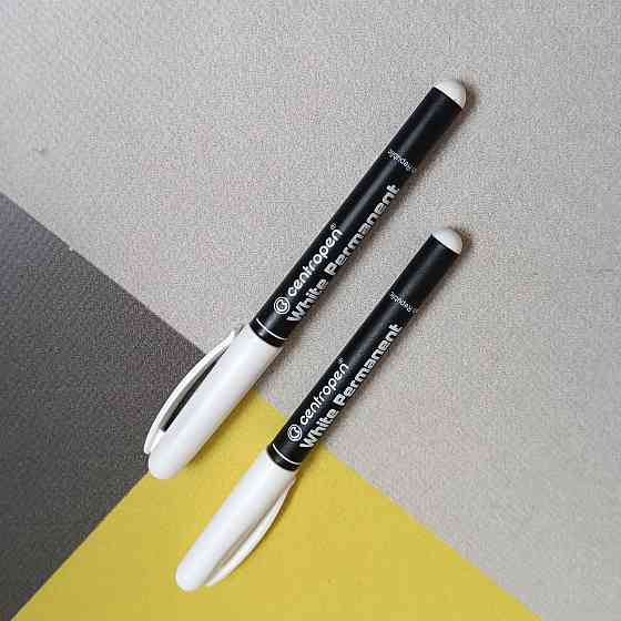 Маркер Centropen White Permanent 1,2мм білий Київ