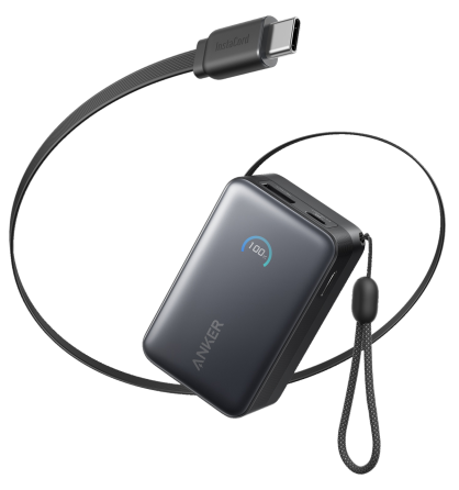 Портативний зарядний пристрій Anker Nano - 10000 mAh 45W Built-In USB-C Cable Black (7206698) Київ