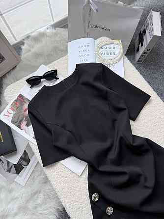 Жіноча базова міні сукня з декоративними гудзиками креп костюмка Одеса