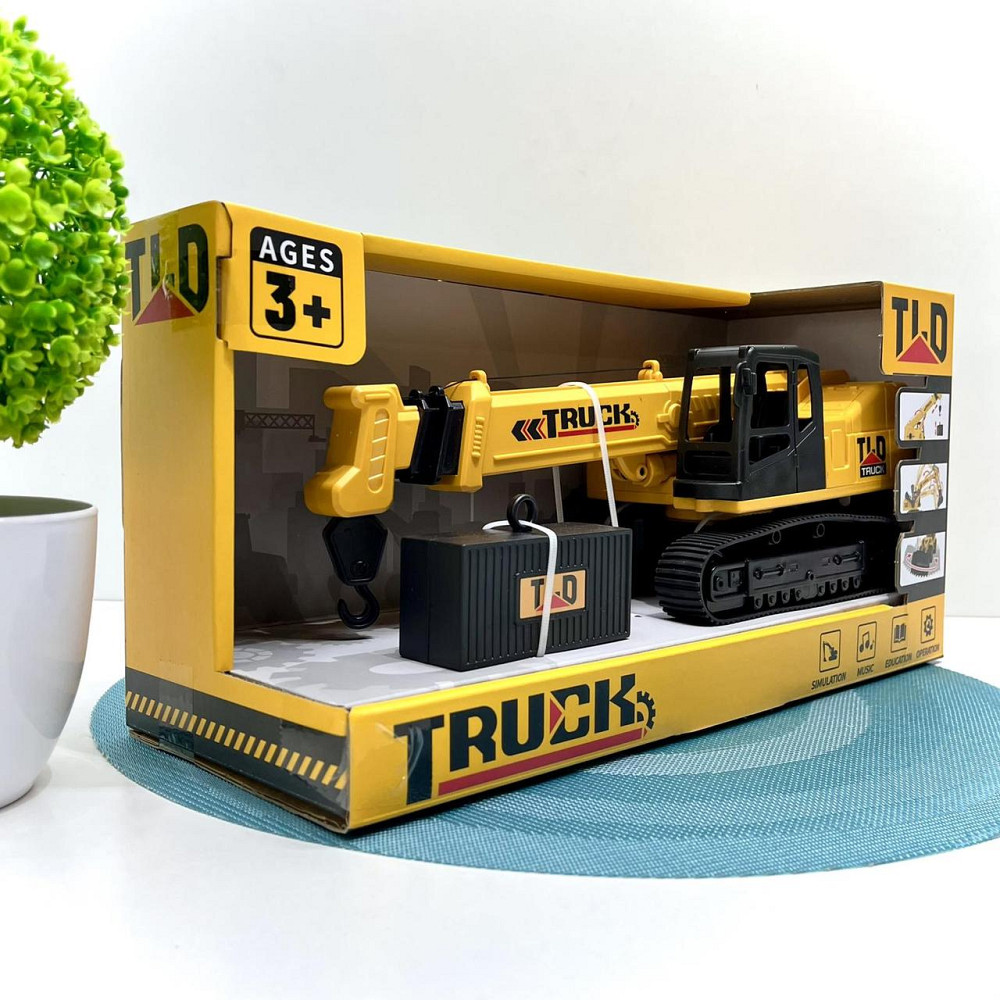 Кран спецтехніка звук світло рухомі деталі 32см Жовто-чорний (584-1-2) Чернігів - фото 4