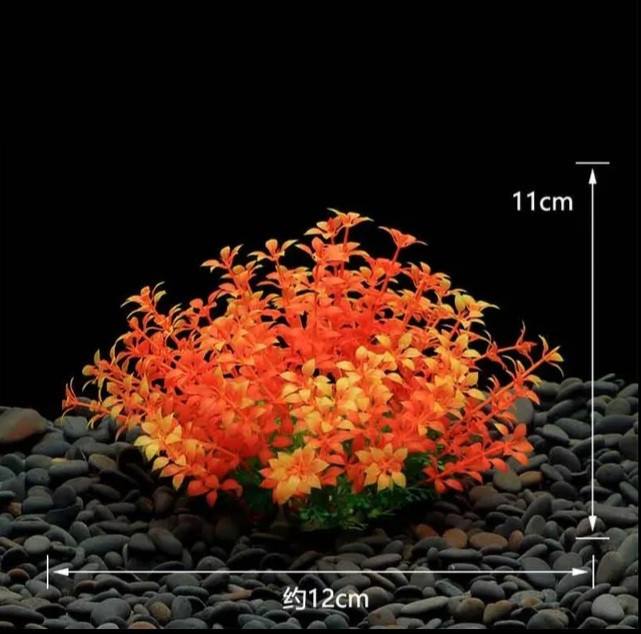 Штучні рослини в акваріум 11 на 12 см помаранчевий Київ - фото 1