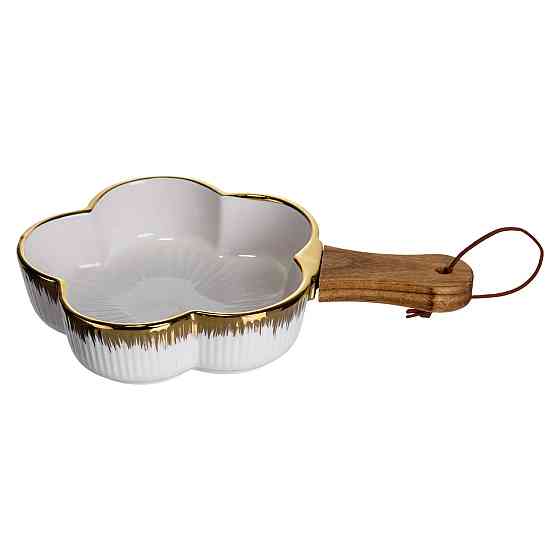 Глибока фарфоровая тарілка з ручкою "Цветок" 24 см Київ