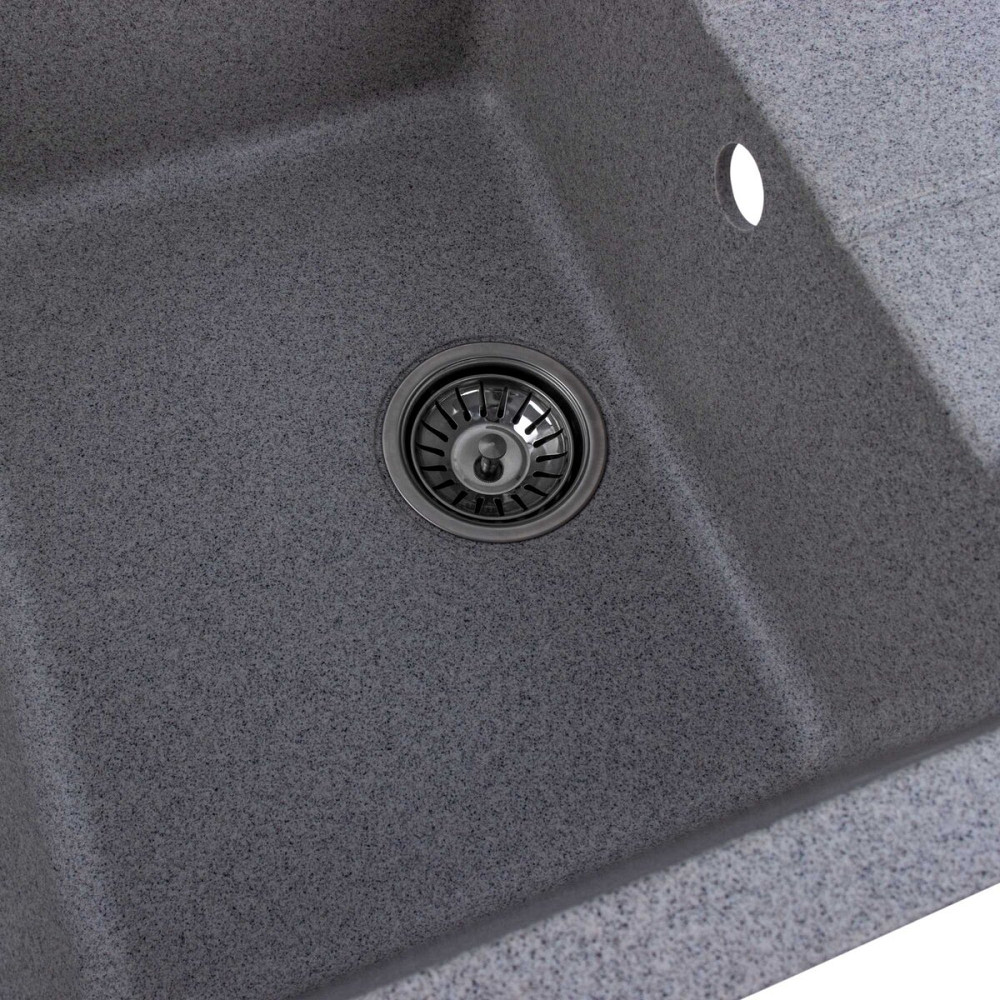 Гранітна мийка для кухні VALESO INTENSO 6550 матова Сіра Коломыя - изображение 7