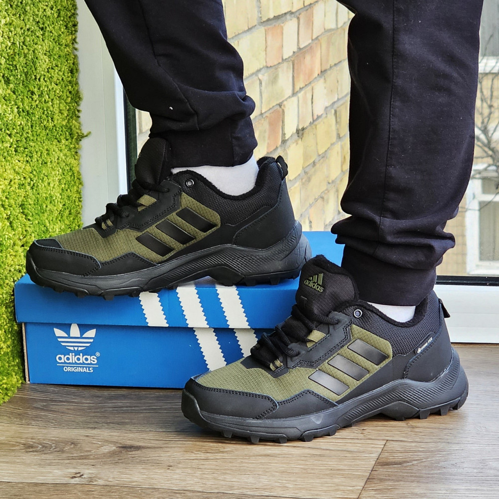 Термо Кроссовки Adidas Gore-Tex Хаки Мужские Зимние Адидас Зелёные (размеры: 41) Днепр - изображение 1