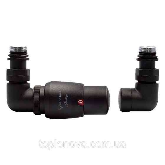 Комплект вентилів термостатичний Vario Term VISION 3-севий, правий, чорний структурний Чернівці